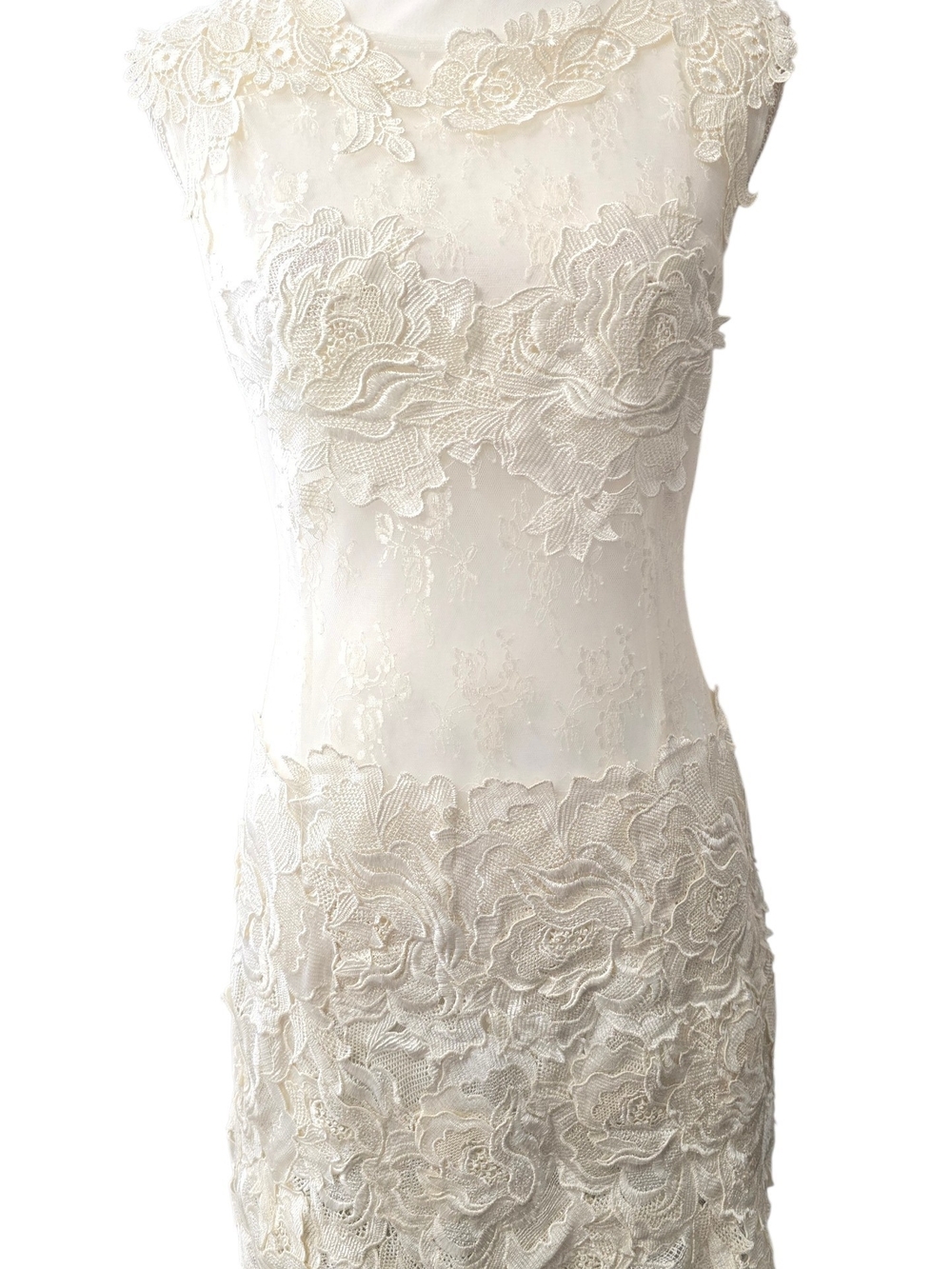 Caribbean Queen Lace Mini Dress Ivory Medium Like New